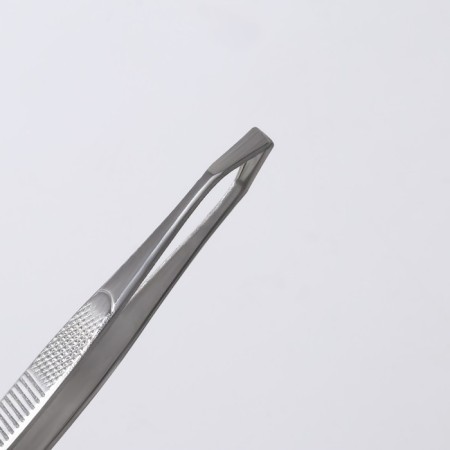 Direct tweezers, narrow, 9 cm, silver color-2