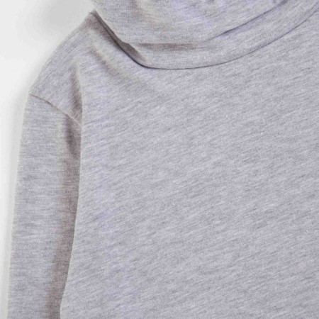 Turtleneck for boys, height 122 cm, color gray melange-3