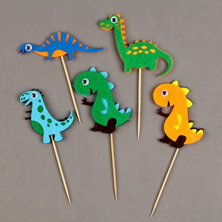 Topper made of felt "dinosaurus", color orange color-3