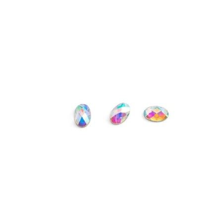 Rhinestones for nail design holographic TNL, oval medium, 10 pcs