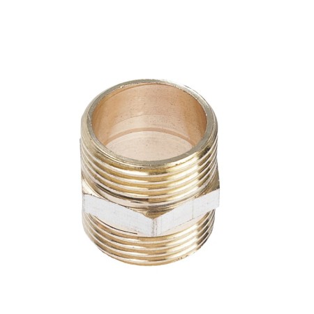 Nipple OTMO, 3/4 ", outer/outer thread, nickel -plated brass-1