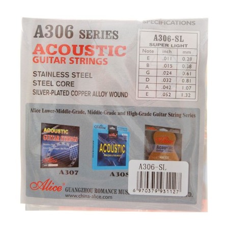 Strings for the Alice A306-SL acoustic guitar, echoed copper-1