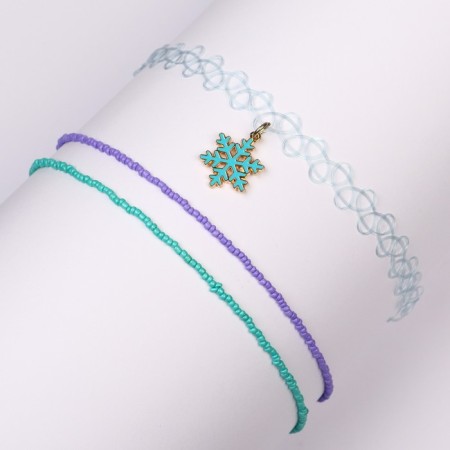 Choker and beads, 3 pieces, a set of jewelry, cold heart-2