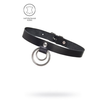 Pecado BDSM chocker-sewer, ring in the ring, genuine leather, black