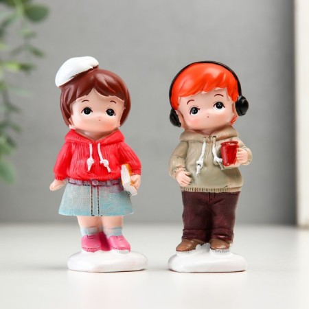 Souvenir Polystone "kids modnics" set 2 pcs 3.5x4x9.5 cm