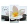 Carty clock is wall-mounted, modular "flower on stones", silent, 60 x 80 cm, triptych