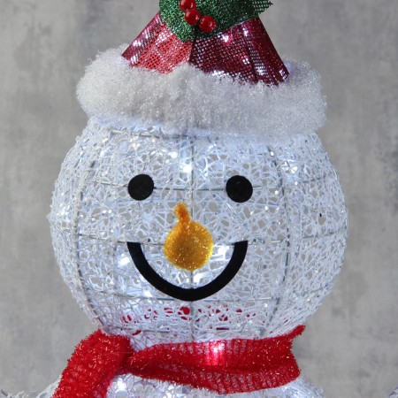 LED figure "Snowman" 60 × 65 × 35 cm, metal, 220 V, glow of white-2
