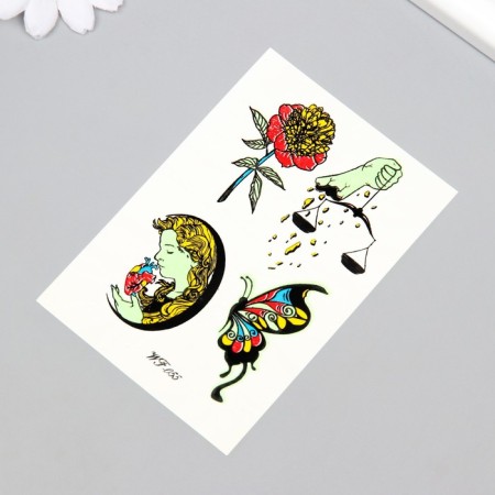 Tattoo on the body phosphorus color "heart choice" 14.3x7.5 cm-1