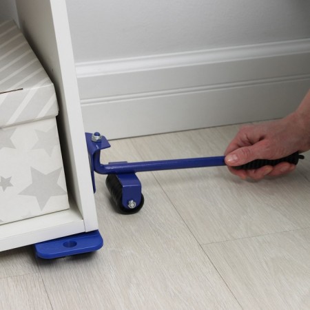 Set for moving furniture: jack, platforms on wheels, color mix-9