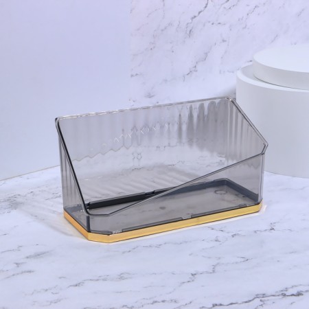 Organizer for storage "Calm", 1 section, 20 × 8.5 × 10 cm, translucent/black/golden color-2