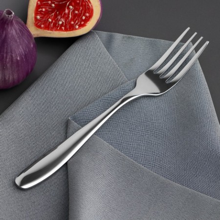 Stainless steel dessert fork, length 16 cm, 201 steel, silver color