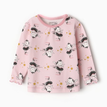 Longsliv children, pink/kitty color, height 68 cm