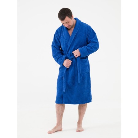 Men's bathrobe with a shawl, size 52-54, cornflower color-2