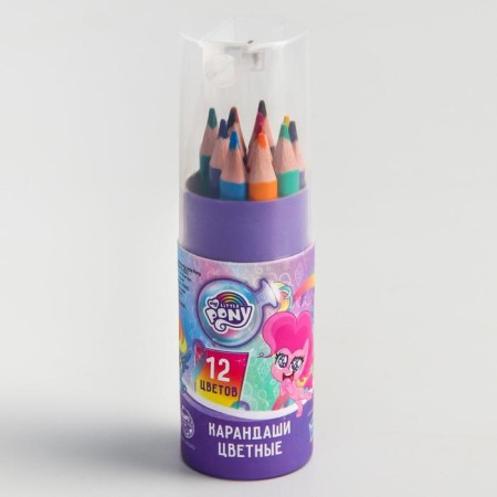 Colored pencils with a grinder in a minute tube, 12 colors, my Little Pony