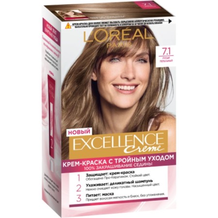 Hair Cream L’Oreal Excellence Creme, tone 7.1 blond ashen