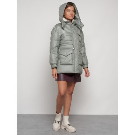 Winter jacket is women, size 44, the color is light green-6