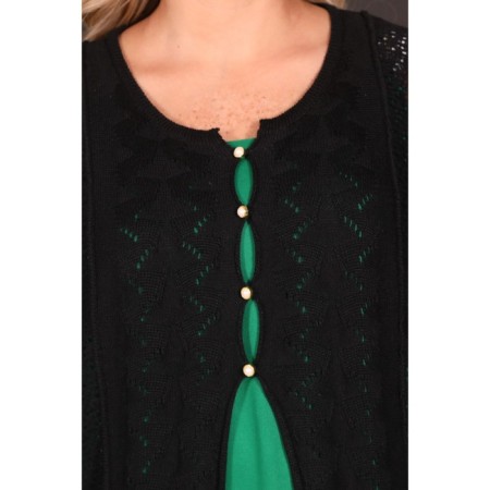 Cardigan female, size 56, black color-10