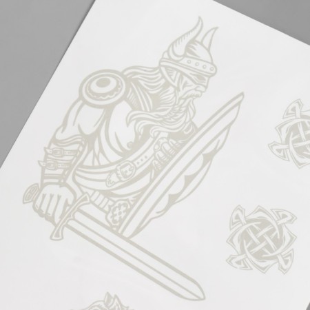 Tattoo on the body blue "Vikings" 18x11 cm-3