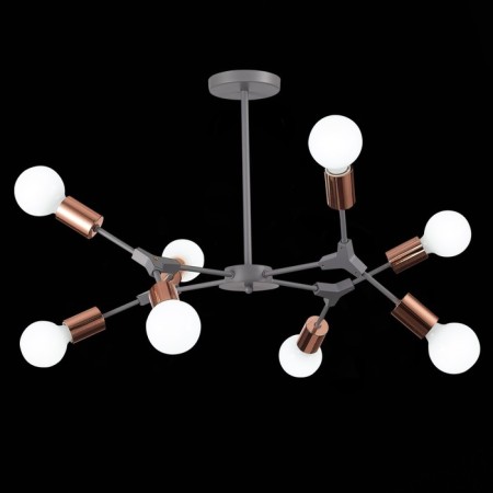 Ceiling EVOLUCE lamp. Sle106403-08. Palare. 8x60 watts, E27, 69.5x69.5x35.5 cm, gray color, pink gold-6
