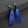 Earrings Assorted the “brushes” oval, blue color, l brush 8.5 cm