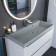Sink uperwood Classic quartz 90 cm, quartz, gray matte, platinum