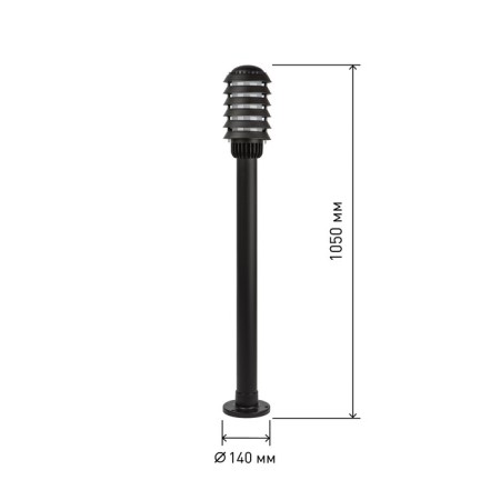 Lamp Garden era E27, IP54, 60W, 140x1050 mm, black-1