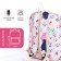 School backpack from textiles on lightning, 3 pockets, pencil case, pink color