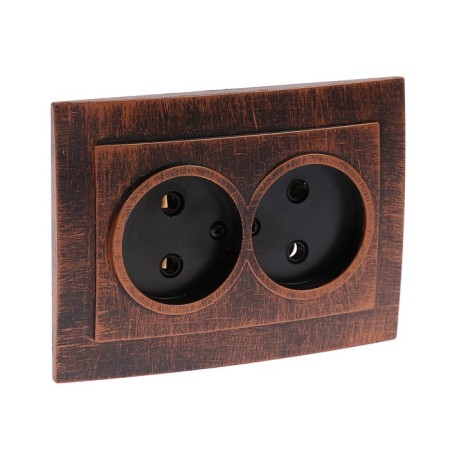 Rosette "Elect" RS 16-237-Hm, 16 A, 250 V, double, hidden, without salary, black for copper