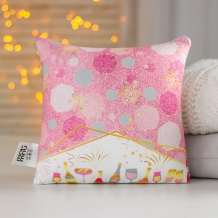 New Year's Antistress pillow “Time of magic - now!”, For the New Year, 20 x 20 cm.-3