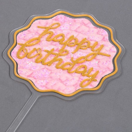 Set for decorating the cake: Topper "Happy Birthday", 1 pc., 10 candles-3