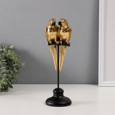 Souvenir Polystone "Golden Parts Ara on a Zhurdochka" 27.5x8.5x8.5 cm