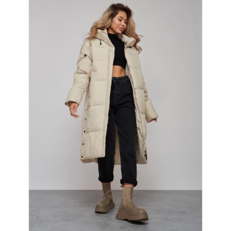 Coat insulated winter female, size 50, beige color-18