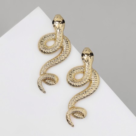 Earrings Metal "Snake" Fiery desire, color gold