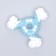 Two-layer toy (hard and soft plastic) "bone-triangle", 12 cm, blue