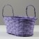 Wicker basket, d25 x 17 x 11/18 cm, purple, bamboo
