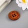 Decorative buttons "Round", wood, walnut color, 20 mm (set 24 pcs)