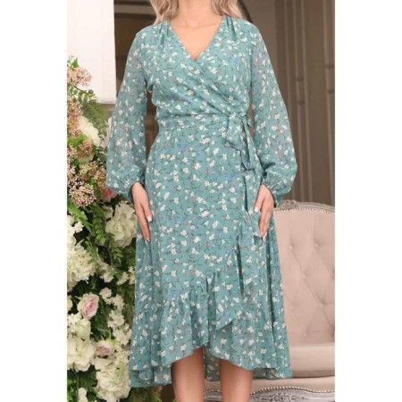 Women's dress, size 46, green color-2