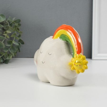 Piggy bank Ceramics "Cloud-Sharik with Rainbow" 7.5x18x13.2 cm-2