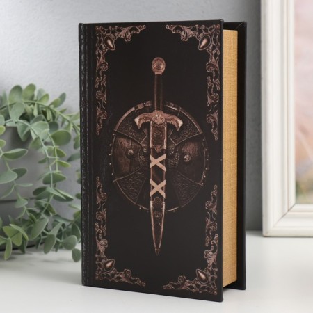 Safe Brush Tree to the leatherette "Sword and shield. Strength and courage" 21x13x5 cm-1