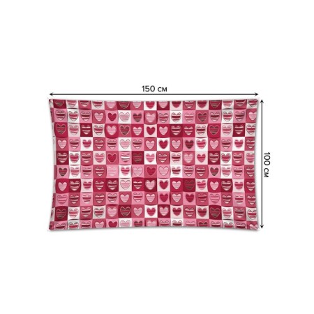 Decorative panel with photo printing "Pann with hearts", horizontal, size 100x150 cm-1