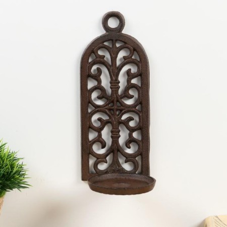 Cast iron candle for 1 candle wall "openwork" 24x10x12.5 cm-1