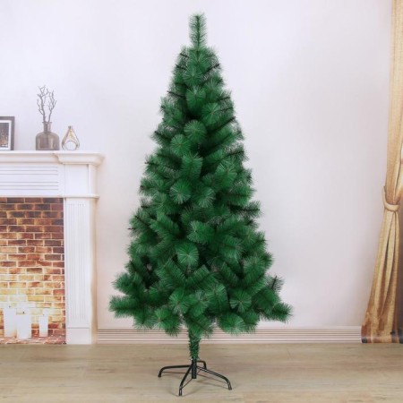 Green cedar 180 cm, D needles 10 cm, D of the lower tier 102 cm, 235 branches, metal stand