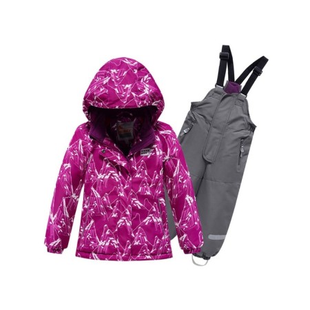 Ski costume for a girl, height 104 cm, raspberry color