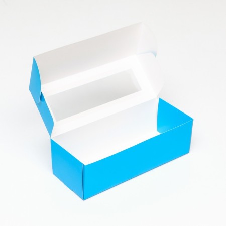 Folding box with a window for a roll, blue, 26 x 10 x 8 cm-3