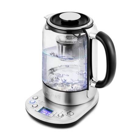 Electric kettle KitFort KT-6116, glass, 1.7 l, 2200 watts, backlight, silver