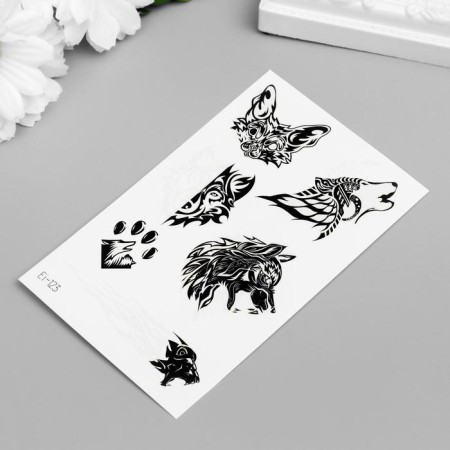 Tattoo on the body luminous "wolf" 12x7.5 cm-2