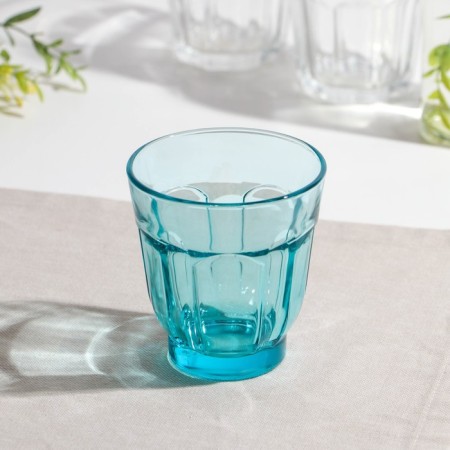 Low glass glass "Roman", 250 ml, turquoise color-2