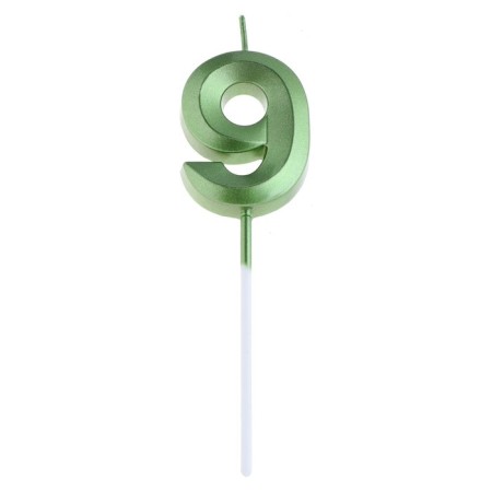 Candle in the cake on the skewer "Fine", the number "9", the emerald, 5 cm-5