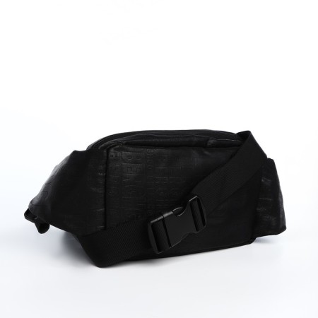Bag on one shoulder with a zipper, 3 outer pockets, black color-2