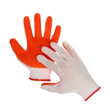 Garden, nylon gloves, with nitrilum semi -nitrous, size 8, orange, Greengo